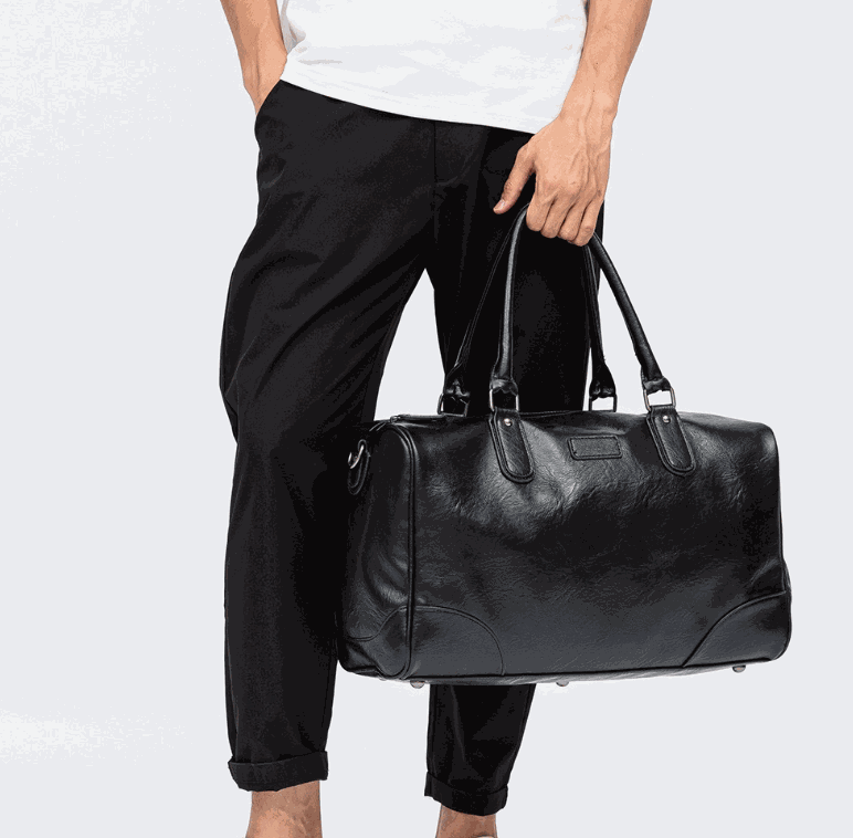 DAVI Men's Bag black vegan leather detail view
