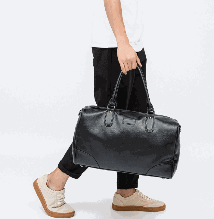 DAVI Men's Bag black vegan leather carry view